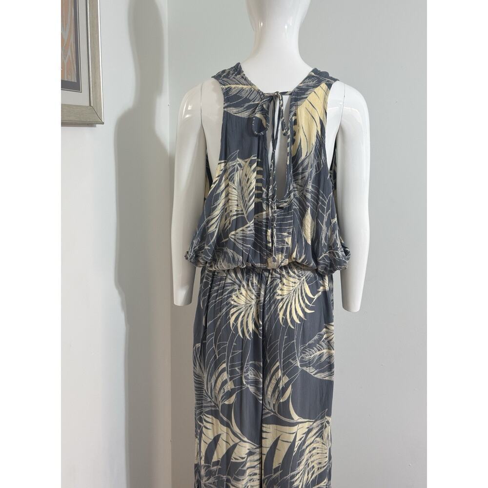 O’Neill Women’s Jumpsuit Wide Leg Boho Tropical Beach Resort Viscose Gray M - Picture 8 of 16
